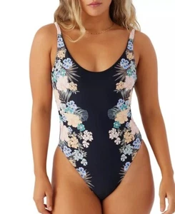 ONeill Juniors Macaw Tropical North Black Floral One Piece Swimsuit Size XL - Picture 1 of 7