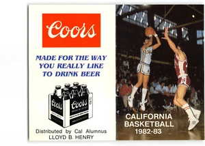 1982-83 MICHAEL CHAVEZ California Bears NCAA Men's Basketball Schedule Card - Picture 1 of 2