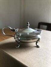 Antique Solid Silver Mustard Pot & Blue Liner Birm 1922. Collectible