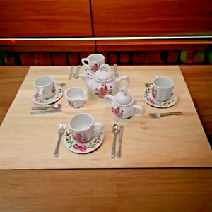 Delton Fine China Child Tea for 4 Set 25pc w Flatware 2007 NO BASKET - Picture 1 of 13