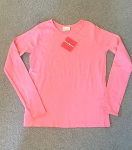 *NEW* HANNA ANDERSSON Pink Long Sleeve Basic Rib-Knit Tee Pullover Top~150/US 12 - Picture 1 of 2