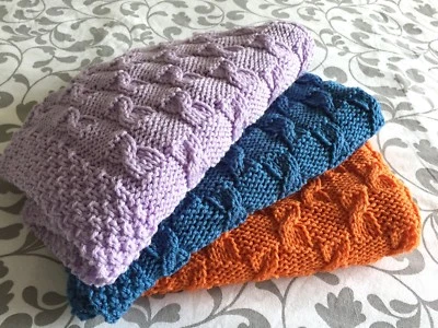 Knitting pattern ~ Broken Cables Baby Blanket ~ Paper Copy