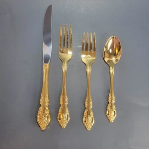 4 piezas Oneida Community Golden Brahms Colocación de Lugar de Electroplaca Dorada ~ Tú eliges - Imagen 1 de 33