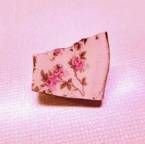 Broche broche de porcelana único vintage hecho a mano hecho a mano artefacto joyería único en su clase - Imagen 1 de 3