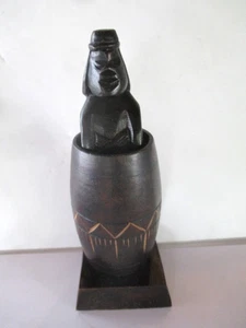 HAND CARVED WOODEN AFRICAN TRIBAL FERTILITY SPRING PHALLUS FIGURE STATUE NOVELTY - Picture 1 of 16