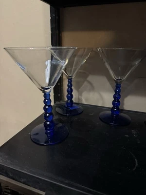 Juego de 12 copas de vino y martini surtidas azul cobalto Foto 1 de 4