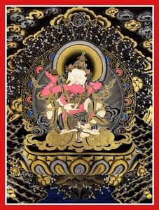 Hand-painted Tibetan Vajrasattva Yab yum Thangka painting Om yoga Buddha - Picture 1 of 4
