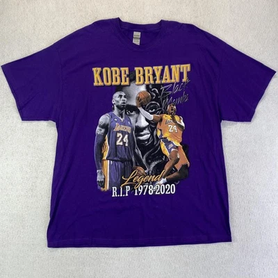 洛杉矶湖人队衬衫男式 2XL 紫色 NBA 篮球科比布莱恩特黑色曼巴 — 第 1/4 张图片
