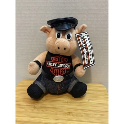 Peluche de cerdo Harley Davidson vintage 6" 1993 Foto 1 de 4