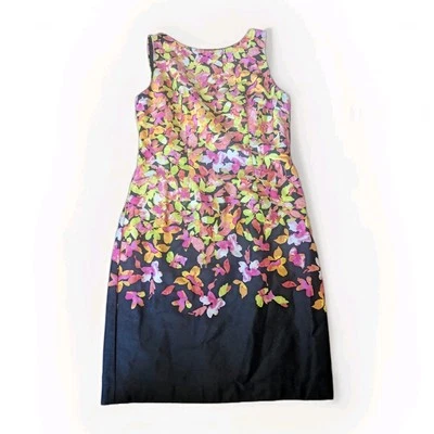 Chetta B Multicolor Floral Cotton Blend Tank Sheath Dress 10 NOS WT - Image 1 of 4