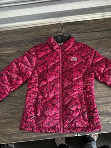 THE NORTH FACE GIRLS ROSE RED PUFFER JACKET COAT M (10/12) - Picture 1 of 10