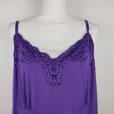 Lane Bryant Women's Cami Tank Top Layering Plus Heart Lace Chest 18/20 Purple - Image 1 of 4