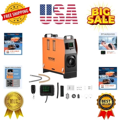 Дизельный обогреватель 8 кВт все в одном, постоянный ток 12-24 В, быстрый обогрев с пультом дистанционного управления и... - Изображение 1 из 4