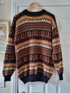 Poncho Pincho Talla Única Jersey Alpaca Perú Cálido Marrón Suave - Imagen 1 de 8