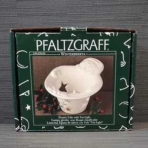 Pfaltzgraff Winterberry Frosty Lite Candle Holder Snowman Face w/ Tea Light, Box - Picture 1 of 10