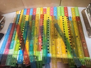 50+ Lot Plastic Rulers including Advertising bonus protractor - Picture 1 of 1