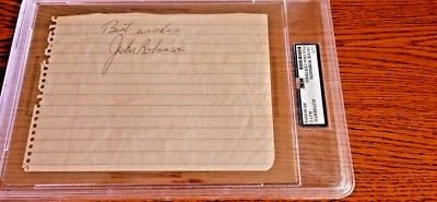 Firmado por Jackie Robinson, autógrafo con inscripción, corte, certificado PSA Foto 1 de 4
