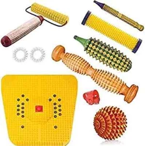 Acupressure Tool Kit with mat wooden foot roller US - Picture 1 of 5