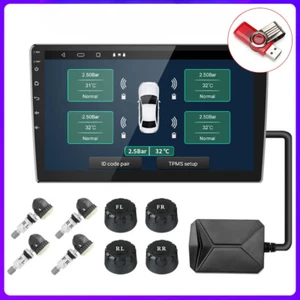 USB Android TPMS Tire Pressure Monitoring System Display Alarm System Sensors - Picture 1 of 26