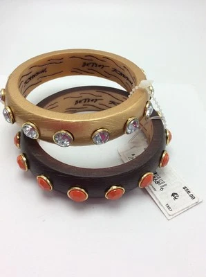 $50 Betsey Johnson ретро Betsey деревянные браслеты V17 - Изображение 1 из 4