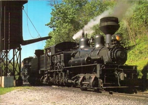Steam Train Cass Scenic Railway Postcard. Shay #5 Railway Water Tower - Picture 1 of 2