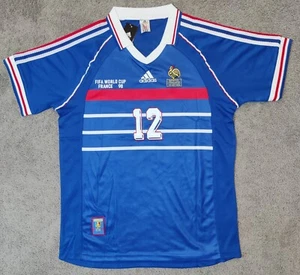 France Thierry Henry #12 FIFA World Cup Final 1998 Adidas Retro Soccer Jersey XL - Picture 1 of 11