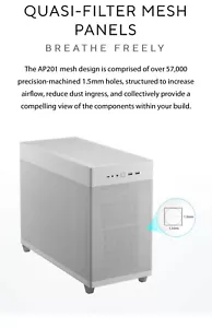 ASUS Prime AP201 White MicroATX Tempered Glass Edition Supports Graphics Cards - Picture 1 of 8