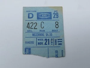November 21 1979 New York Rangers Winnipeg Jets Hockey Ticket Stub Jets 1st Game - Picture 1 of 2