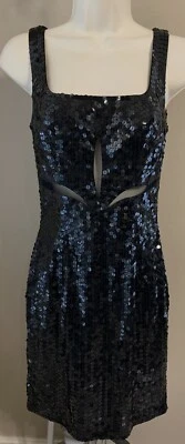 Niteeline Della Roufogali 珠片 OCCASION 连衣裙 4 黑色性感镂空鸡尾酒 — 第 1/3 张图片