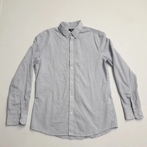 H & M Cotton Casual Striped Slim Shirt Long Sleeve Men's Size M - Picture 1 of 8