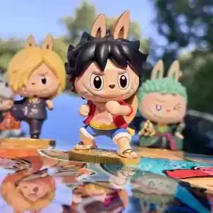 Monster labubu originale pezzo unico serie scatola cieca Labubu Luffygears Zoro Chopper - Foto 1 di 45