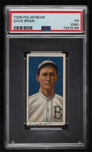 1909-11 T206 Polar Bear Back Dave Brain PSA 1