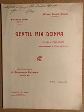 Spartito musica-GENTIL MIA DONNA-(canto e pianoforte) di Riccardo Ricci.