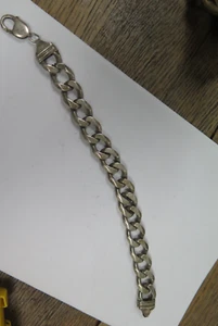 Pulsera pesada de plata de ley .925 - cadena cubana vintage de 8" para hombre - 51G - Imagen 1 de 6