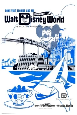 FLORIDA WALT DISNEY WORLD ADVERTISING - POSTER - BUY ANY 2 GET ANY 1 FREE!!