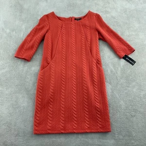 Sharagano Red Textured Knit Dress Size 14 With Zipper Closure NWT 1639 - Picture 1 of 9