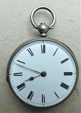 NO RESERVE c1890 Working Silver Pocket Watch Vintage Antique