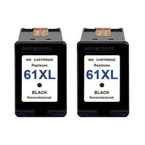 2 piezas tinta negra de alto rendimiento para HP 61 61XL DeskJet 1010 1050 1510 2050 2540 3050 3050 3054A - Imagen 1 de 1