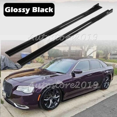 For Chrysler 300 300C Glossy 86.6" Side Skirts Splitter Spoiler Extension Lip Foto 1 de 4