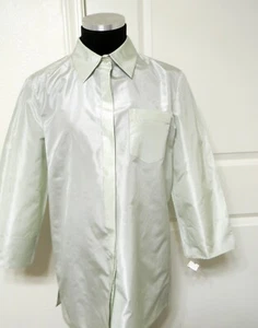 TALBOTS Collection Women's Light Green Pure Silk  3/4 Sleeve Blouse Size 8 - Picture 1 of 4