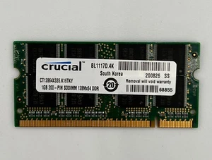 Crucial CT12864X335.K16TKY 1GB PC2700 DDR-333MHz non-ECC Unbuffered 200-Pin - Picture 1 of 1