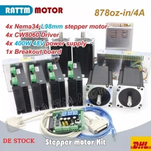 【DE】 4 assi 98 mm 5,6 Nm 4A 878 once-inNema34 kit controller driver motore passo-passo - Foto 1 di 12