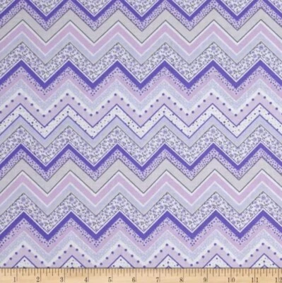 Patterned Chevron Lilac Fabric 100% Cotton Half Yard 45cm x 110cm - image 1 of 2