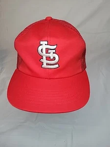 VINTAGE St Louis Cardinals Mütze Kappe rot weiß Druckknopflasche Trucker Mesh MLB Herren 80er - Bild 1 von 3