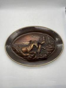 vintage “FREE AS THE WIND” Whoop bronze wall hanging plate sculpture 1978 - Picture 1 of 8