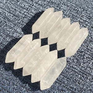 10 Stck. Natürlicher Klar Kristall Obelisk Quarz Kristall Stab Doppelspitze Heilung - Bild 1 von 5
