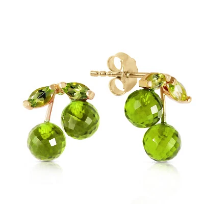 14K. PENDIENTES ORO MACIZO CON PERIDOTOS NATURALES Foto 1 de 4