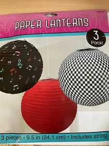 Linternas de papel 1950 3 50" linternas de rock and roll decoración de fiesta - Imagen 1 de 2