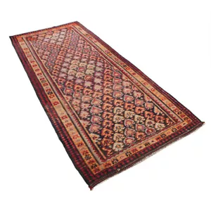 5x11 Traditional Geometric Red Handmade Oriental Vintage Kilim Wool Area Rug - Picture 1 of 10