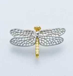 Japanese Traditional Handicraft by Ken Izumi (Pin-brooch) (Tiny Dragonfly) (T-7) - Picture 1 of 6